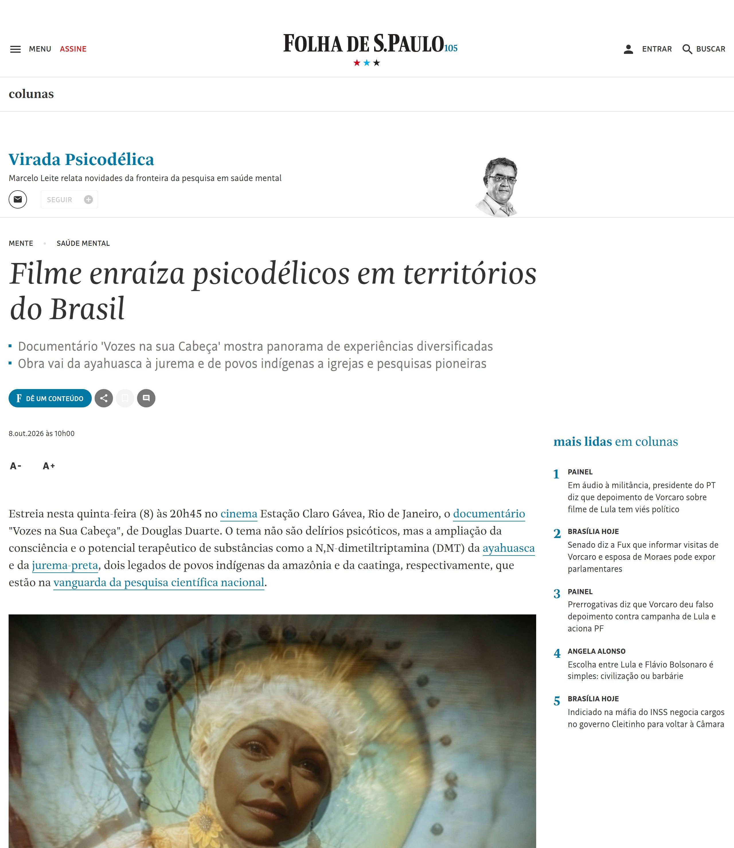 Folha de S.Paulo · Virada Psicodélica · Marcelo Leite · 8.out.2026