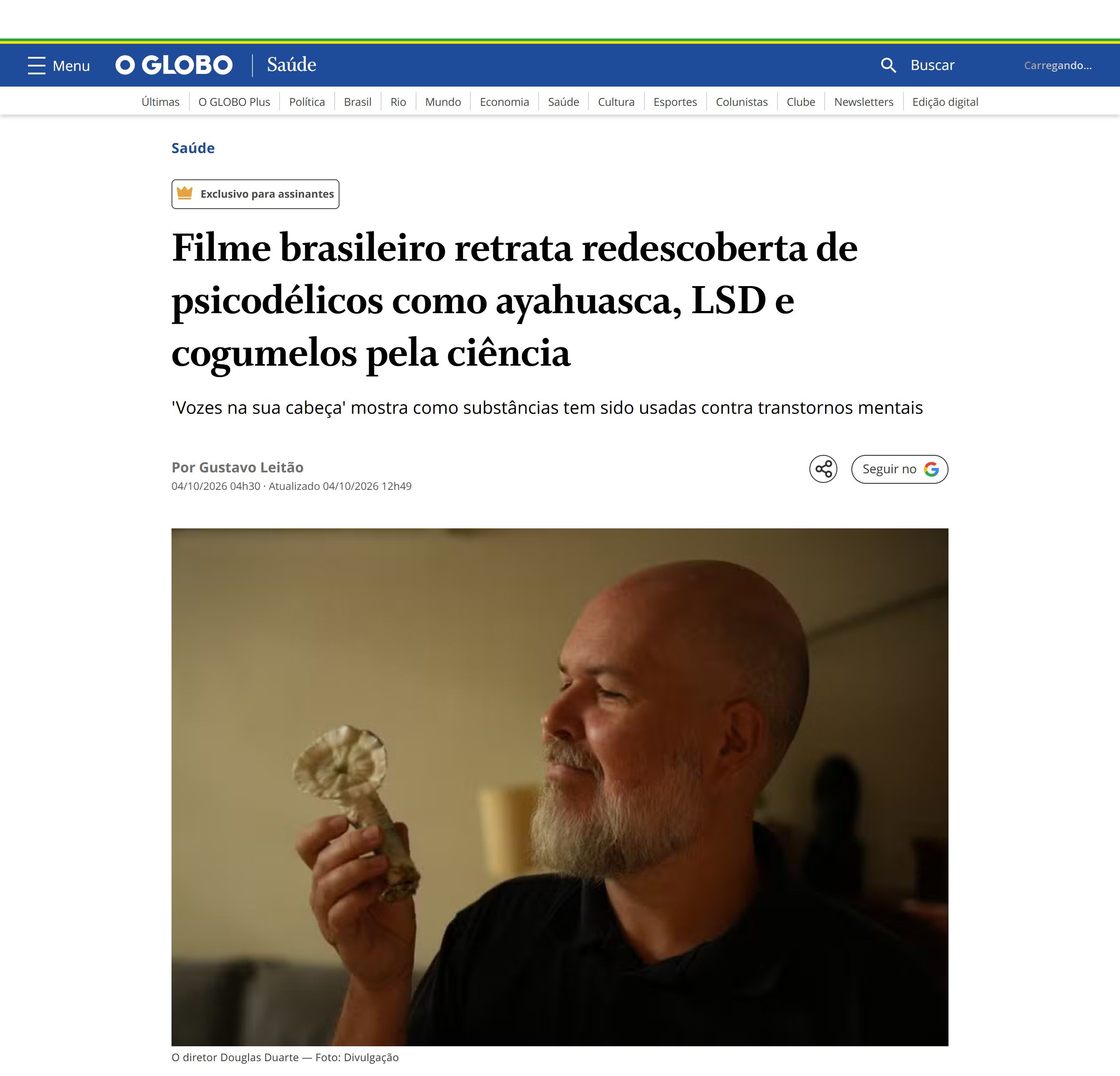 O Globo · Saúde · Gustavo Leitão · 04/10/2026