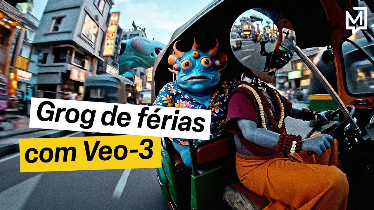 O Grog saiu de férias e suas aventuras foram capturadas pelo incrível Veo-3